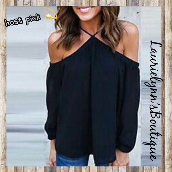 Laurielynn’s Boutique Tops - 💕Host pick! Off shoulder halter top. “She & Sky”